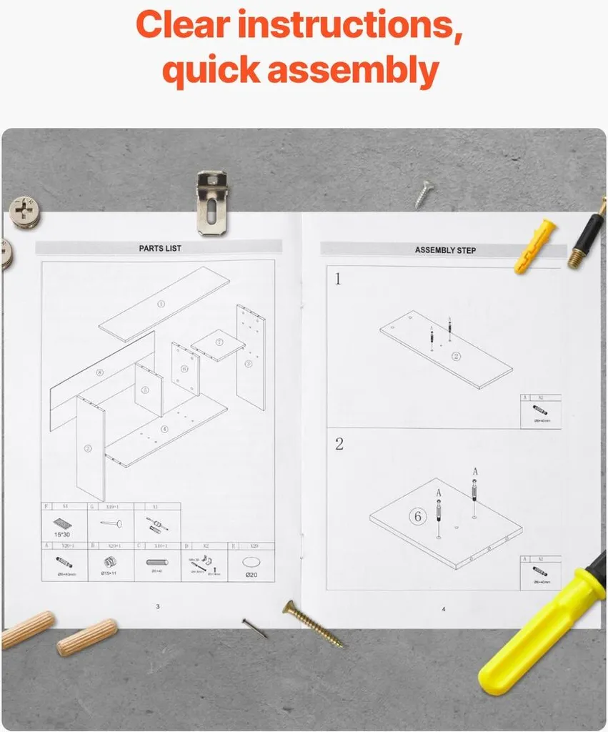 Organisateur Rangement de Bureau Bois 1 Niveau pour Maison et Travail