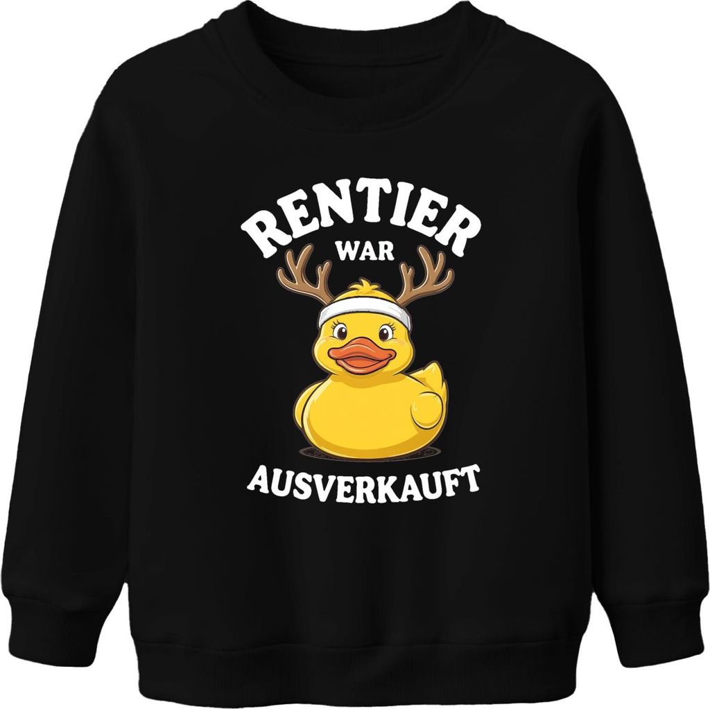 Rentier war t Weihnachten Gummiente Geschenk lustig Uni Kinder Sweatshirt Pullover, Schwarz, 152