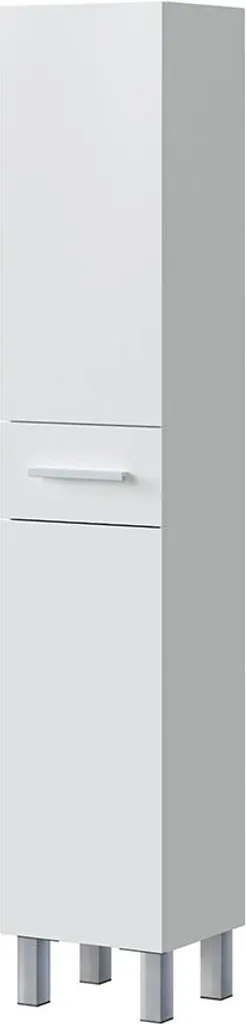 Meuble de Rangement ATHENA Blanc Brillant 35 cm avec Portes et Rayons