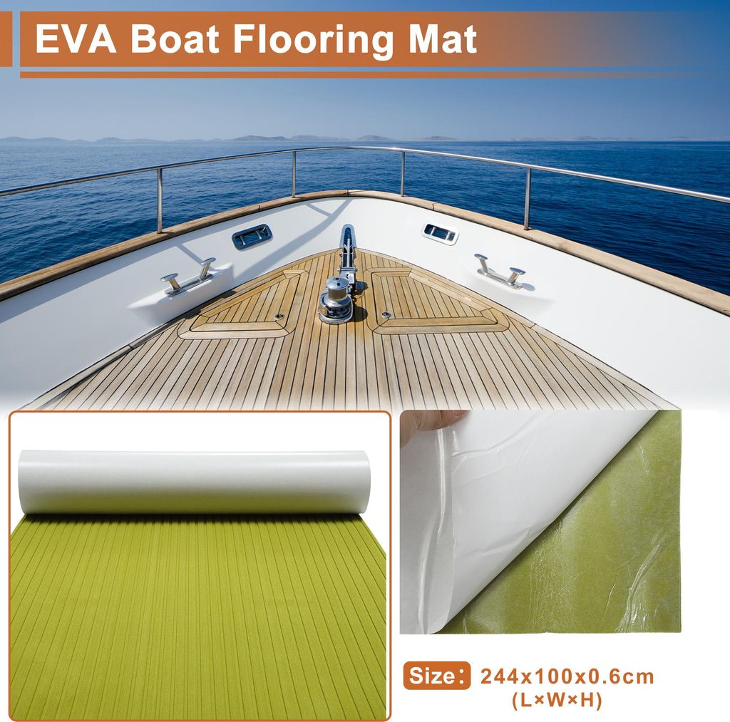 Selbstklebend 96.06"Lx39.37"B Bootsboden Streifen Geschnitten EVA Schaumplatte Rutschfest Traktionspad für Boote Deck Surfbrett Paddelbrett Perido...