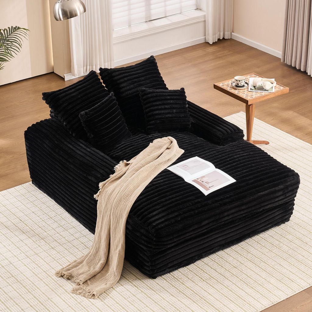 Luxus Cord Sofa modernes Design 4 Kissen ultraweiches & multifunktionales Schlafsofa ohne Montage sofort nutzbar als Sofa oder Bett platzsparend