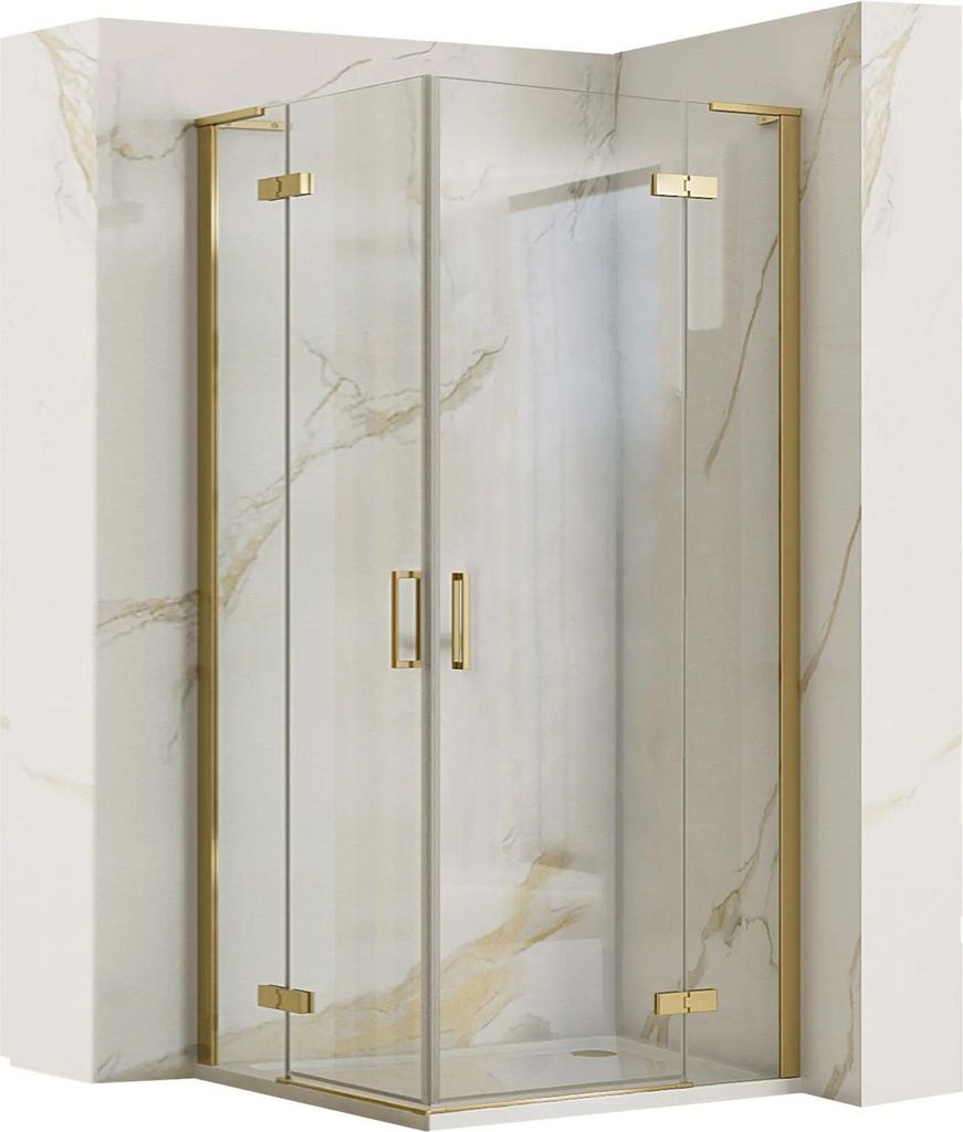 Cabine Doccia Rea Hugo Double Brush Gold 80X90 Immagine del prodotto 