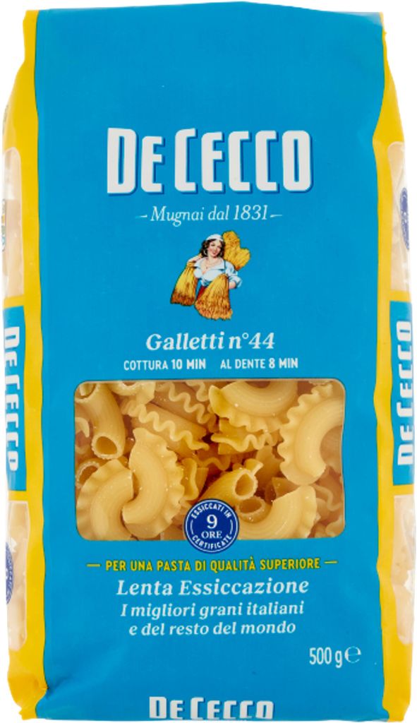 Pâtes Gallettini N°44 De Cecco, 500 g Image du produit 