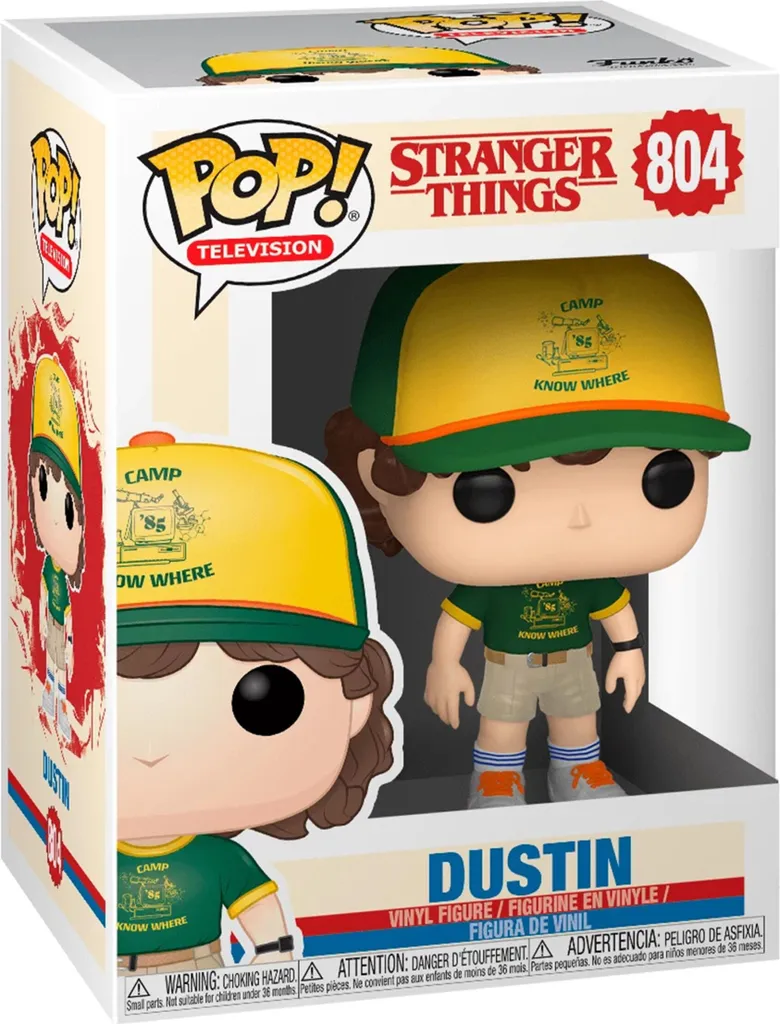 Figurine Pop Stranger Things Dustin Camp Know Where en Vinyle 10cm