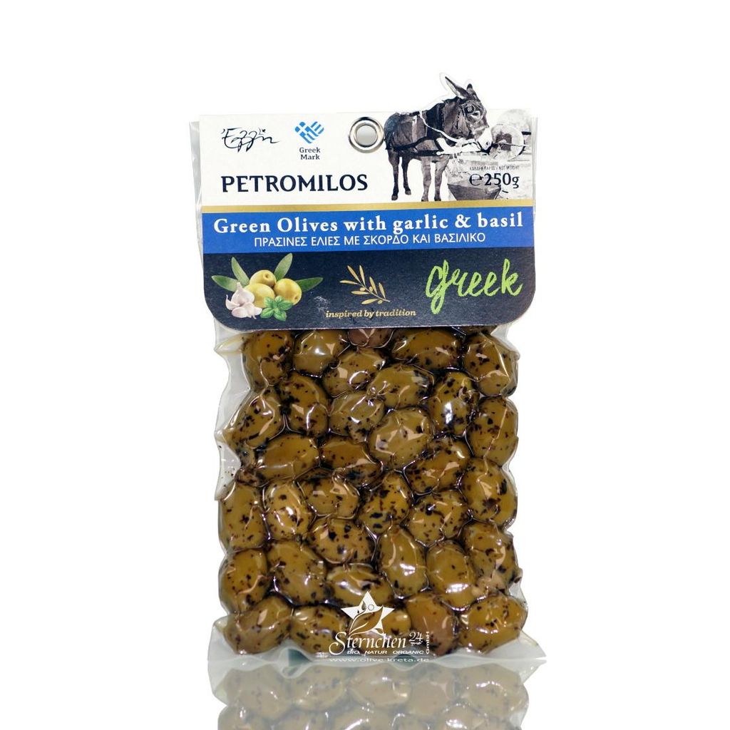 ELLIE 14011 Grüne Oliven Knoblauch & Basilikum 250g Produktbild 