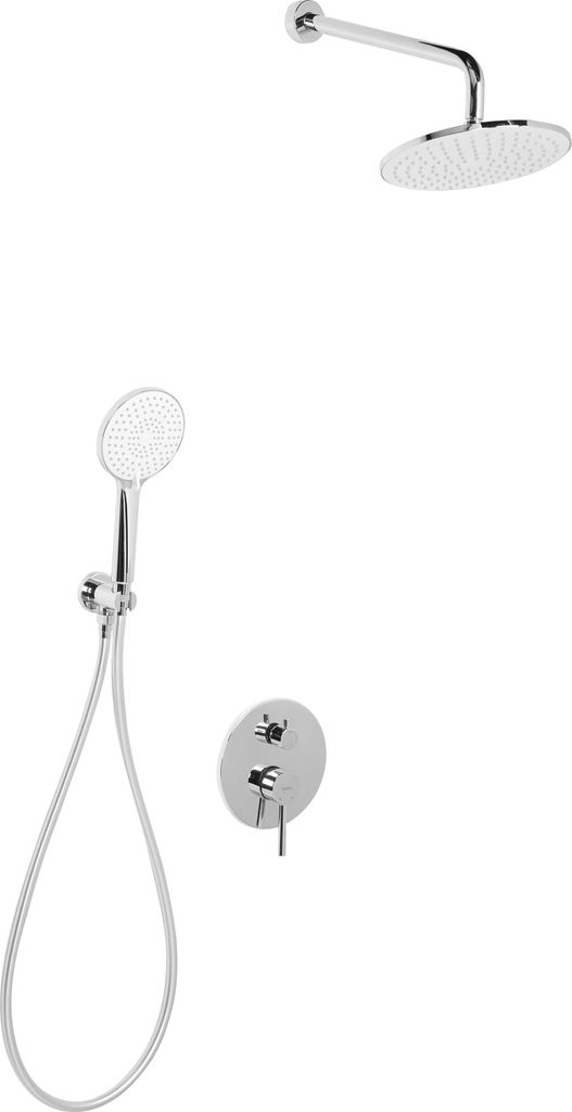 BELIANI Unterputz Duschset Silber Messing mit Armatur Regendusche 3 Strahlarten Duschbrause Einhebelmischer Modern 3 Funktion Duschsystem