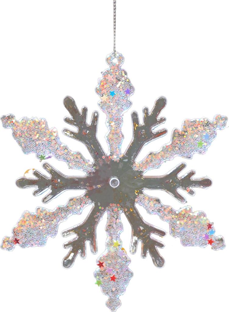 Weihnachtlicher Hängeschmuck aus transparentem Acryl: Glitzernde Schneeflocken, Schmetterlinge, Rentiere, tanzendes Mädchen, Baum, Engelsflügel,...