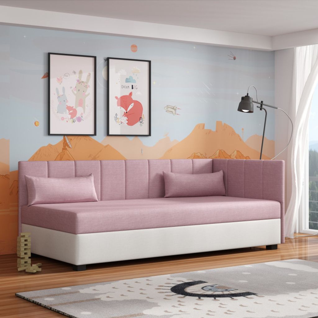 Einzelbett 90x195 NAYLA PLUS 1 - Puderrosa/Creme