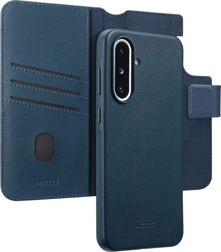 Accezz 2-in-1 Klapphülle aus Leder mit MagSafe Samsung Galaxy A36 / A56 - Nightfall Blue