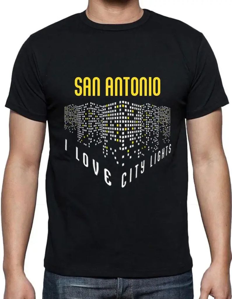 Herren Grafik T-Shirt Ich liebe die Lichter von San Antonio – I Love San Antonio Lights – Öko-Verantwortlich Vintage Jahrgang Kurzarm Lustige ...