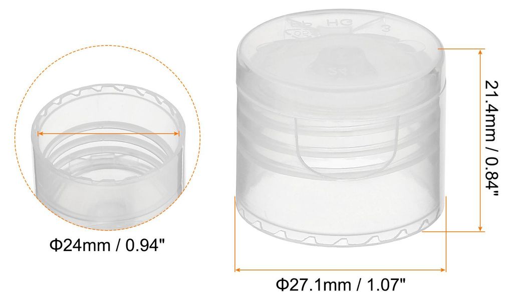 24 Stš¹ck Flip Cap fš¹r Reiseflaschen zum Befš¹llen, ?:24mm Klappdeckel fš¹r Plastikflaschen zum Befš¹llen, Deckel fš¹r Travel Bottles ...