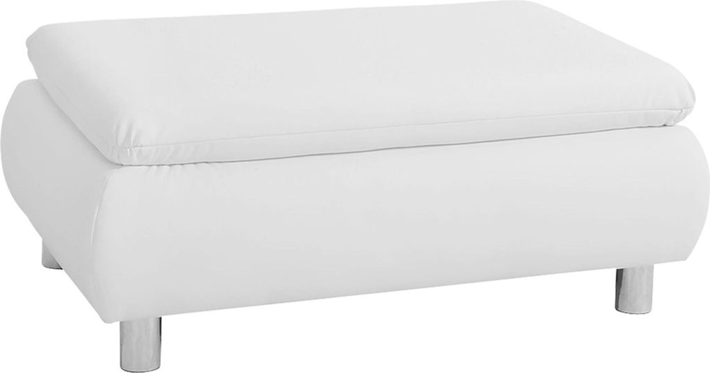 Hocker Kaye Bezug Kunstleder Metallfuß verchromt / weiß 23147