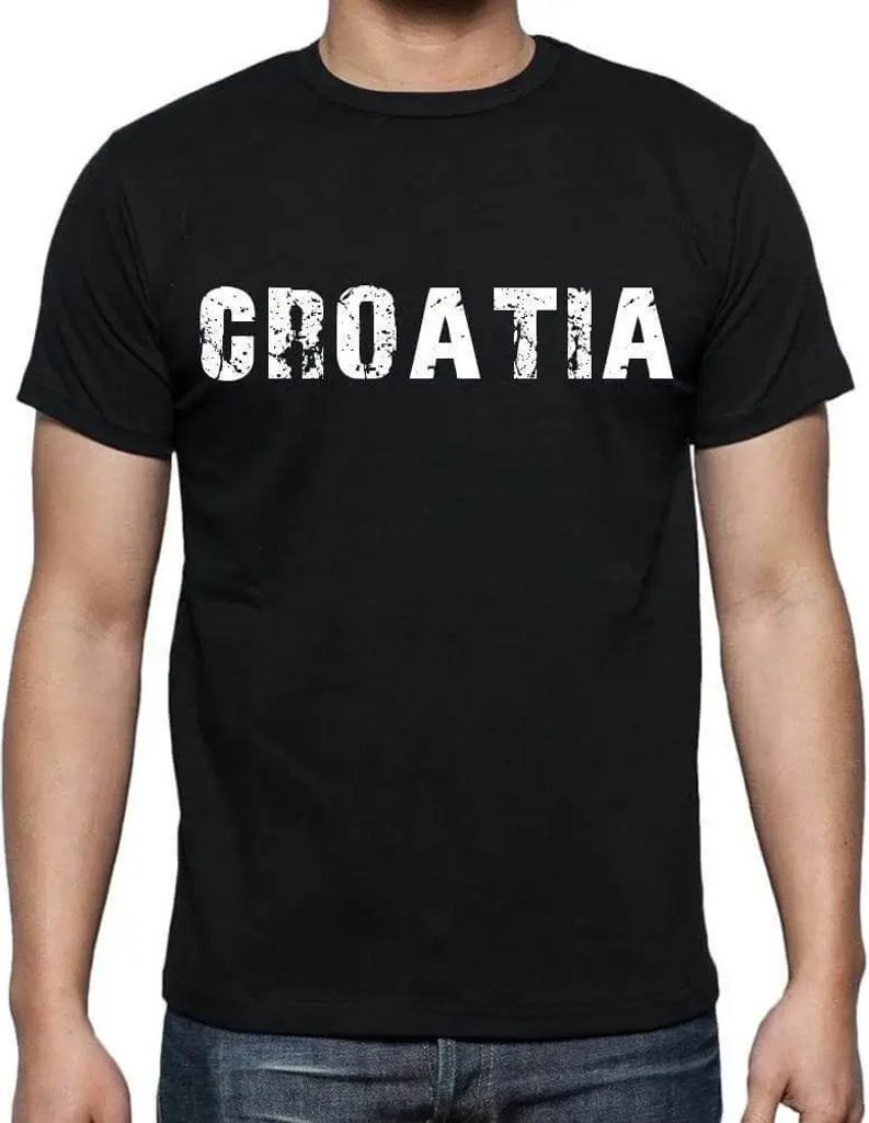Herren Grafik T-Shirt Kroatien – Croatia – Öko-Verantwortlich Vintage Jahrgang Kurzarm Lustige Druck Geburtstag Geschenk Mann