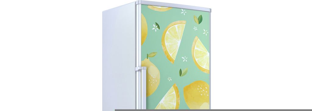 Kühlschrankdekoration 60x180 cm Aufkleber auf dem Kühlschrank - Tropisch Früchte Zitrone