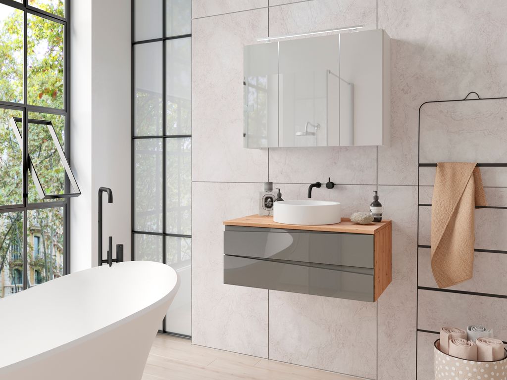 byLIVING Waschtisch SHAPE / Moderne Bad Kommode / Front Produktbild 2