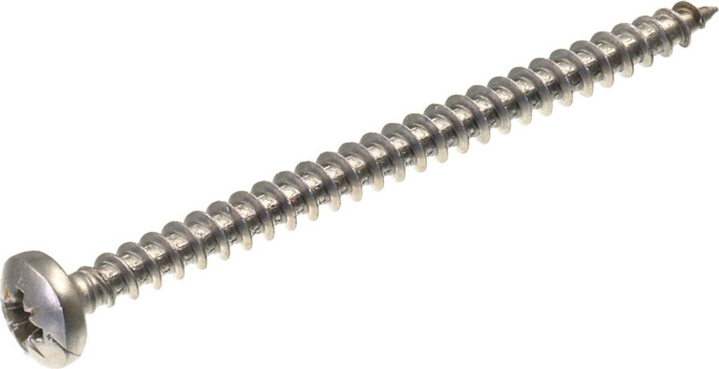 SECCARO Spanplattenschraube Halbrundkopf 5 x 70 mm, Edelstahl V2A VA A2, Holzschraube mit Vollgewinde, Kreuzschlitz / PZ, 100 Stück