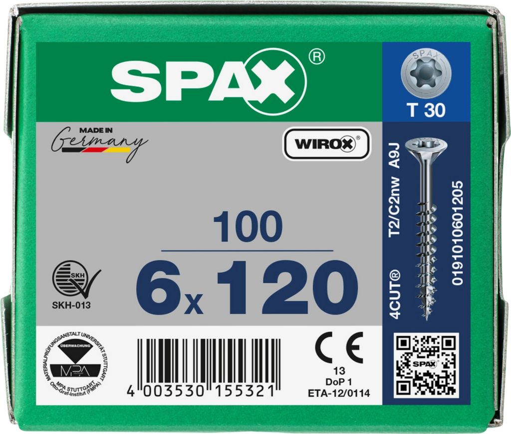 SPAX Universalschrauben T30 100 St. Produktbild 