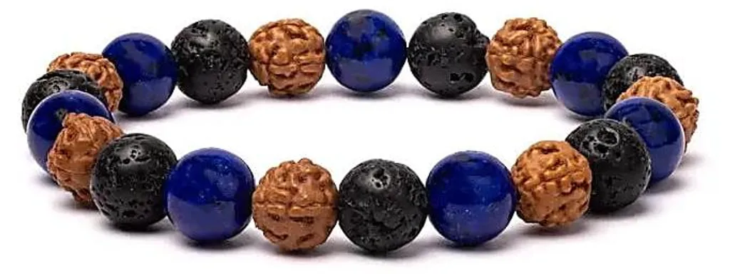 Bracelet Anti-Stress Pierre de Lave Sodalite 10mm - Duo Bien-être