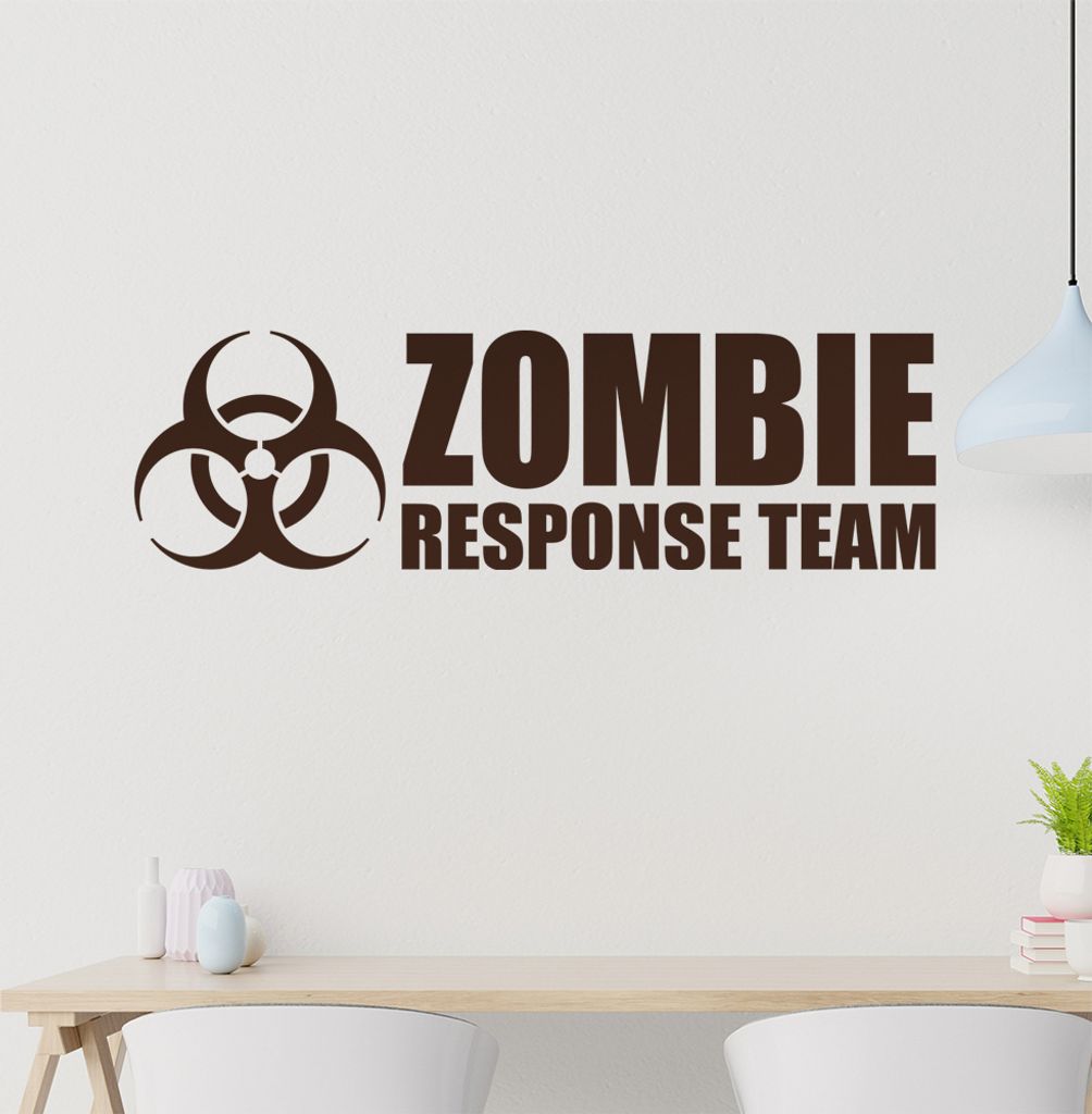 Zombie Response Team Wandtattoo in 6 Größen - Wandaufkleber Wall Sticker - Dekoration, Küche, Wohnzimmer, Schlafzimmer, Badezimmer