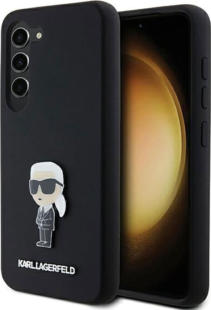 Karl Lagerfeld Silicone Ikonik Metal Pin - Case für Samsung Galaxy S24 (schwarz)