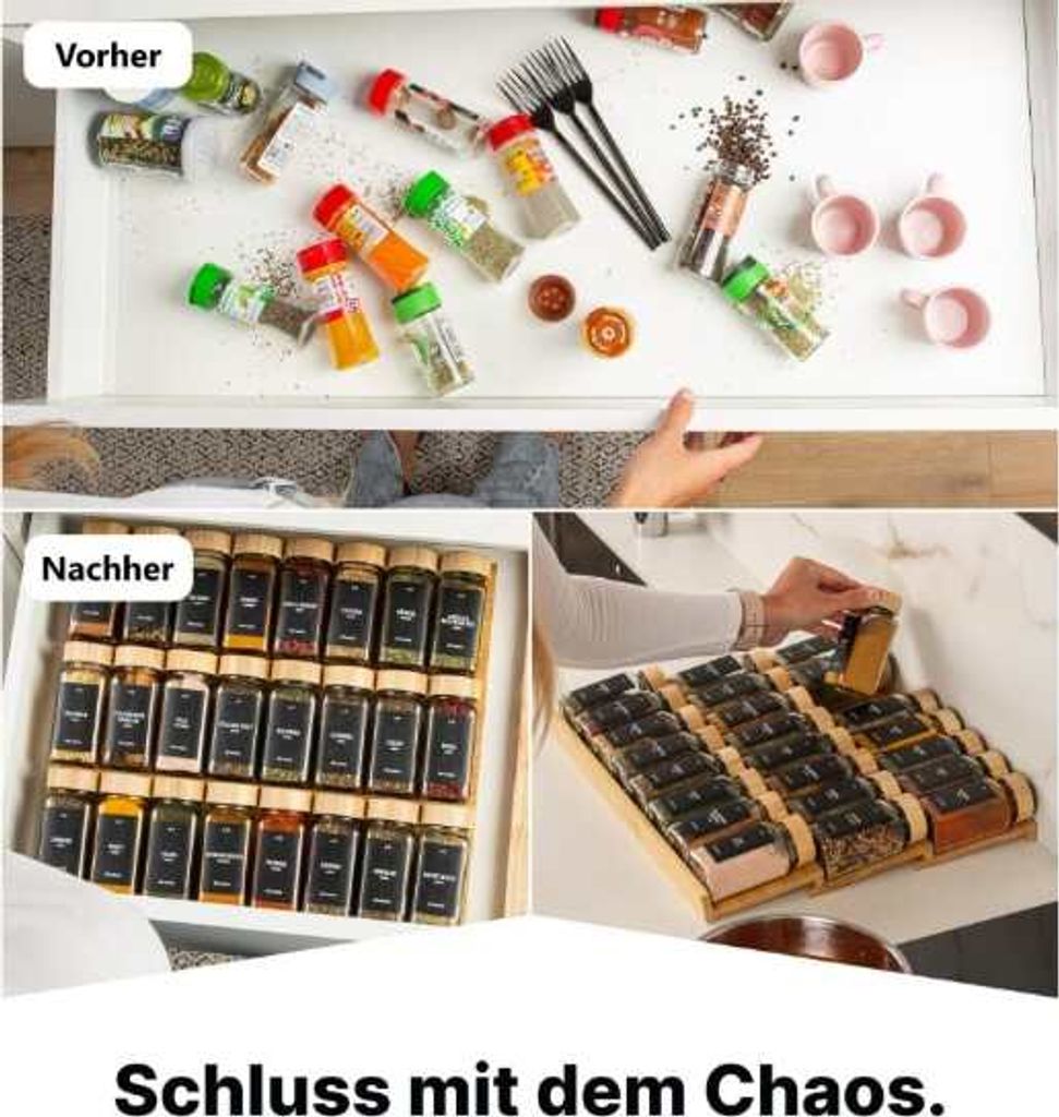 sada 2 bambusových třípatrových organizérů do zásuvek s 24 Obrázek produktu 4
