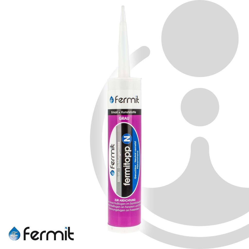 Fermit Fugendichtstoff Fermitopp N Silicone-Basis, 310 ml Kartusche, grau 16002