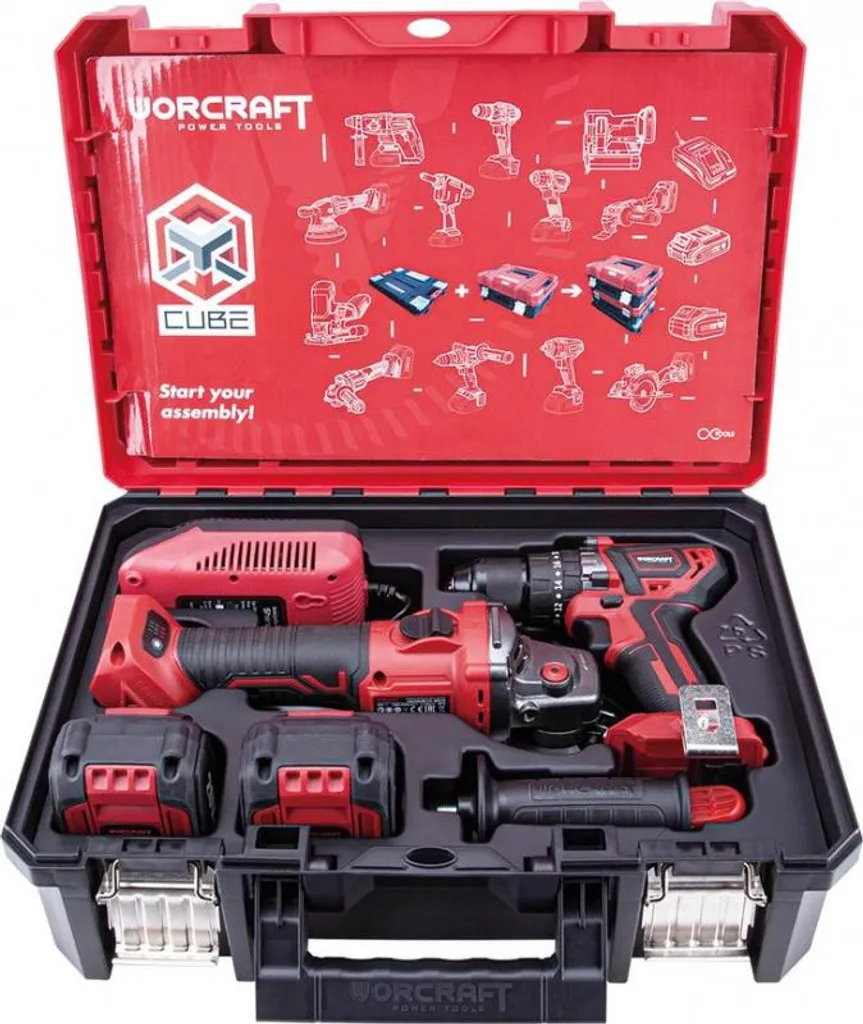 Pack Rénovation Maison Perceuse sans fil et Meuleuse 20V WORCRAFT
