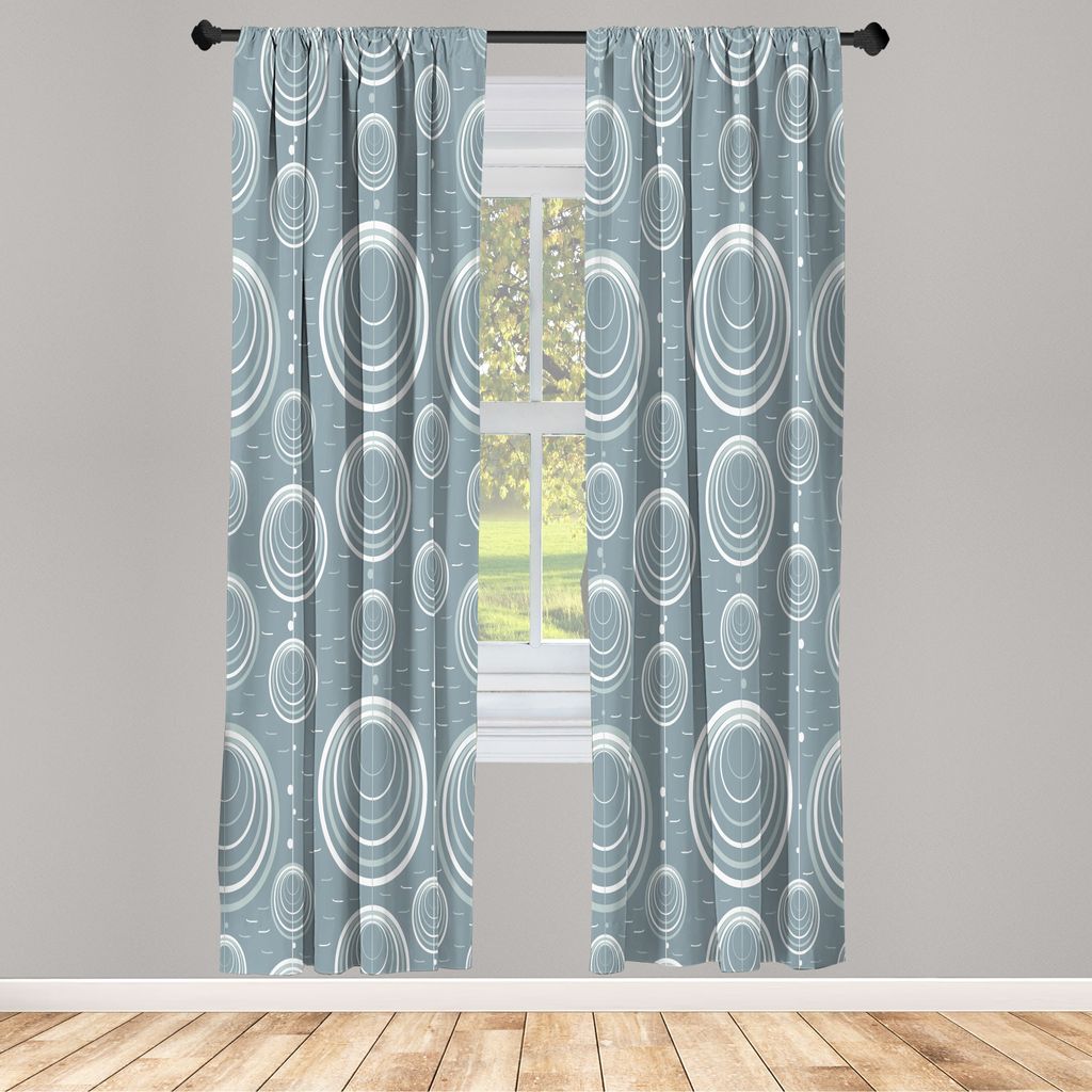 ABAKUHAUS Geometrisch Vorhänge 2 Panel Set für Wohnzimmer Schlafzimmer Nachbildung, Innere Spiralen Ellipse bildet mit den wellenförmigen horizo...