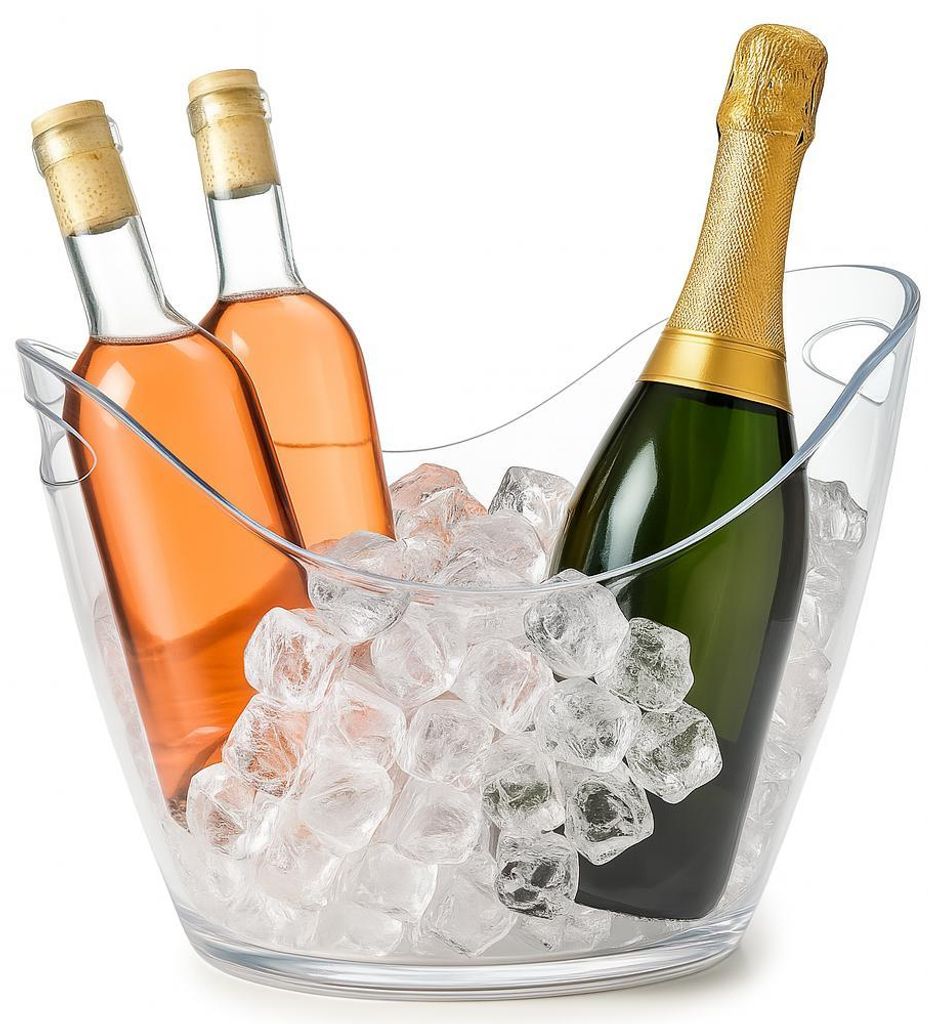 Getränkekühler 6L aus Kunststoff – Transparente Eiswanne mit Griffen für Flaschen & Dosen, ideal für Party, Bar, Garten & Picknick