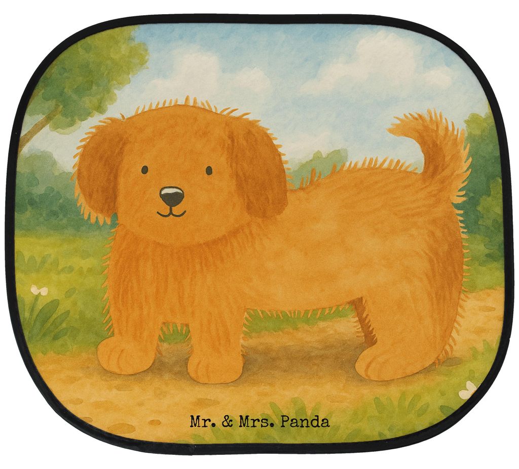 Mr. & Mrs. Panda Auto Sonnenschutz Hund Flauschig Design - Weiß - Geschenk, Niedlich, Sonnenblende, Fenster, Hunde, Sprüche, Autosonnenschutz, S...