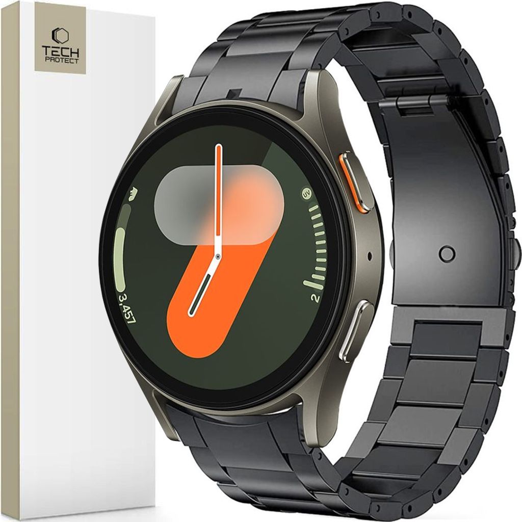 Tech-Protect Edelstahl Samsung Galaxy Watch 4 / 5 / 5 Pro / 6 / 7 / Fe Schwarz
