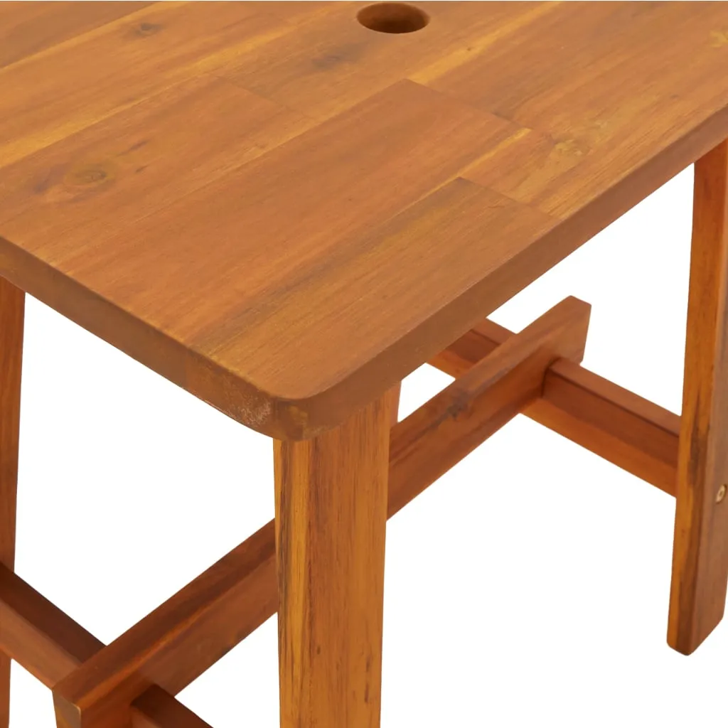 Tabouret en Bois Massif 45 cm - Siège d'Appoint Robuste Rectangulaire - 7