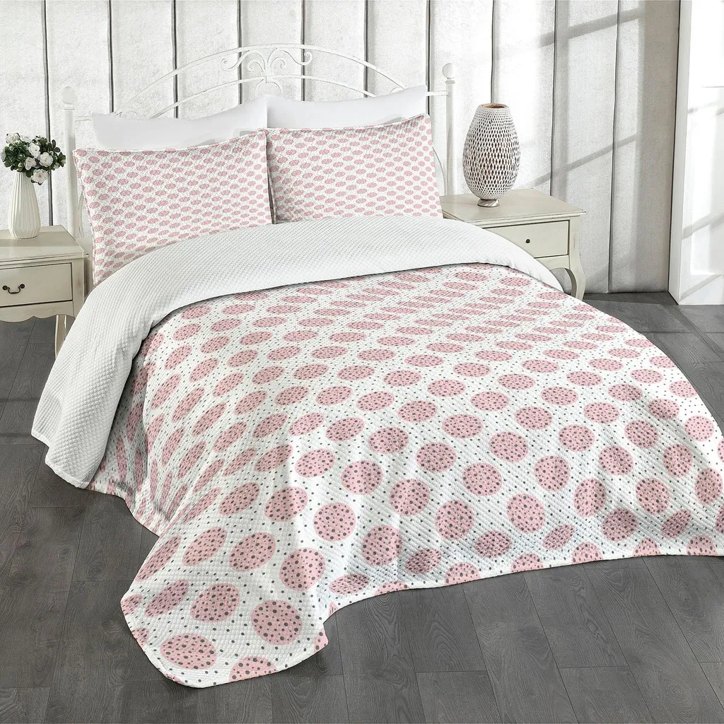 ABAKUHAUS Copriletto Astratto Geometrico Rosa Pallido 220x220cm