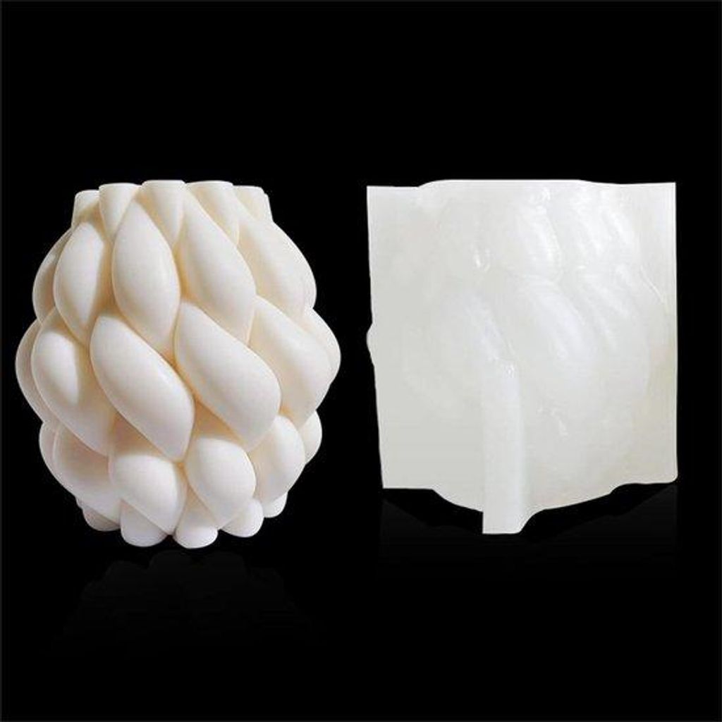 Silikon-Kaarsformen für 3D-Gießen, große drehbare Regendruppel-Kaarsform, Geometrische Bal-Kaarsform, DIY-Hausdeko-Ornamente, Ambiente-Kaars, 12...