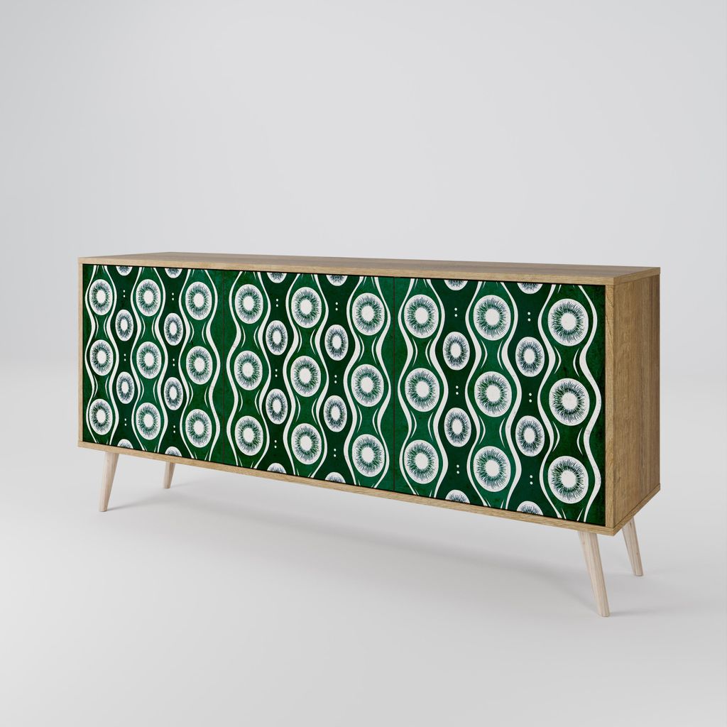 Spacerebels Kommode mit 3 Türen - Sideboard Komodenschrank - Highboard - Kleiderschrank Möbel - Wohnzimmer Schlafzimmer - 57,5×111×42 (HxBxT)