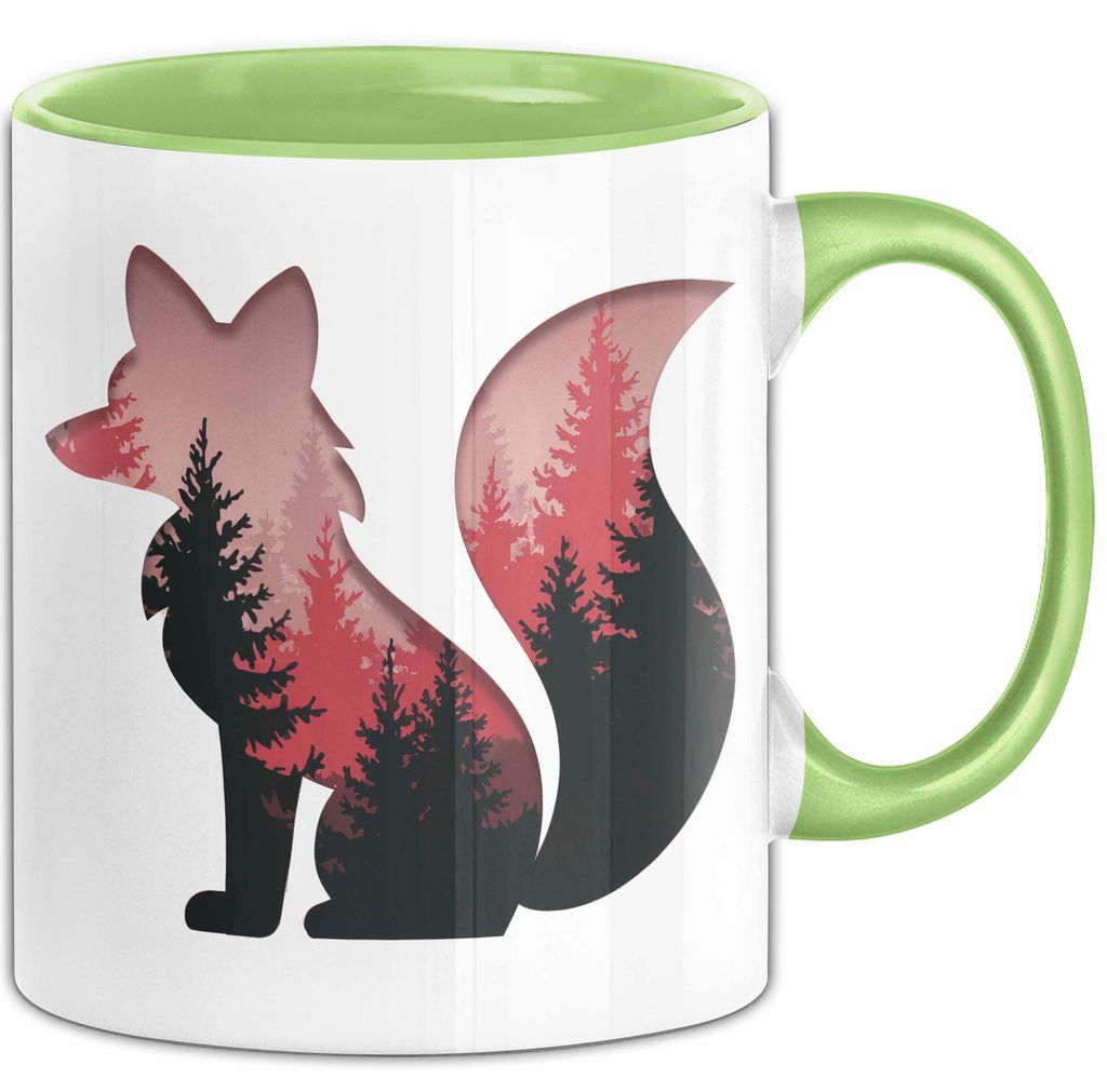 Fuchs Tierliebhaber Tasse Geschenk Lustige Geschenkidee Spruch (Grün)