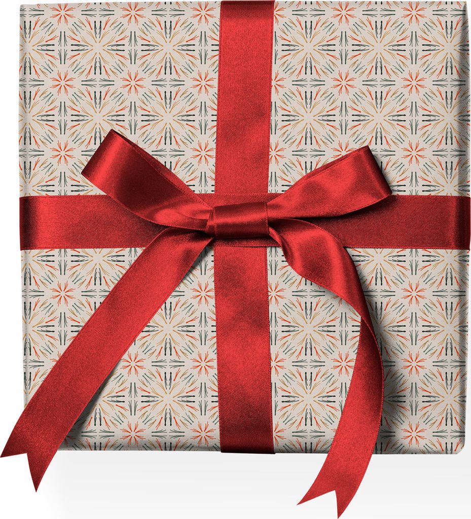 Grafisches Geschenkpapier: Modernes Geschenkpapier mit Tannen Nadel, beige - G22164, 32 x 48cm
