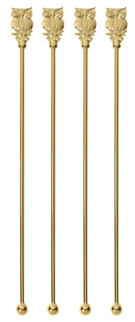 Paderno Bar Utensils Rührer Eule gold Set4