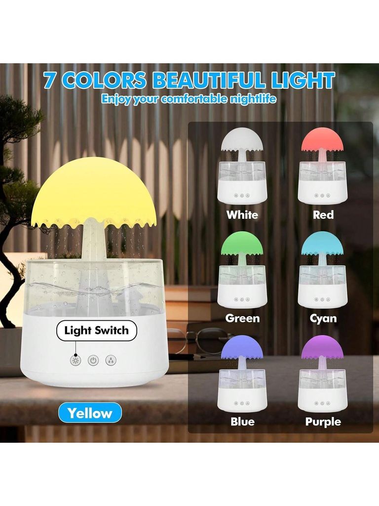 Luftbefeuchter, Raumbefeuchter, Humidifier 450 ml, Luftbefeuchter schlafzimmer, Wolkenluftbefeuchter für Zuhause, Büro, Zimmer, Kinderzimmer, Weiß