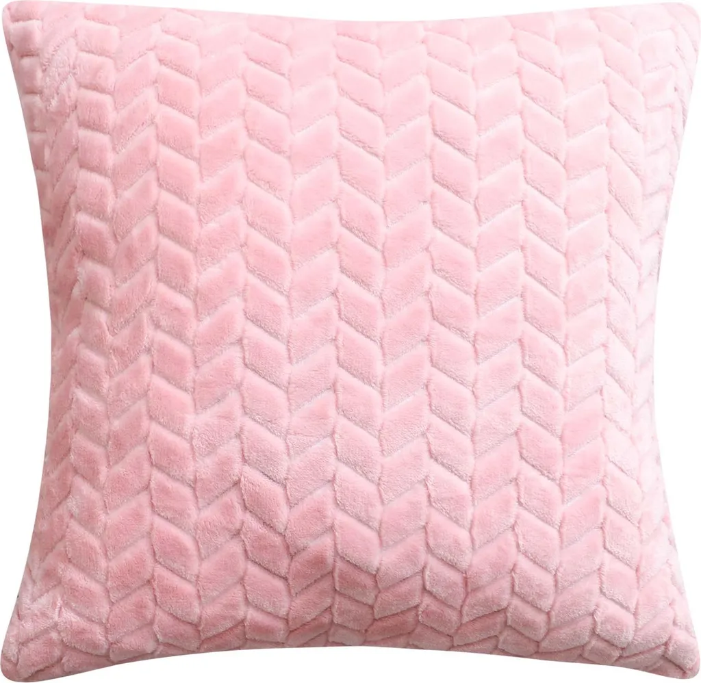 Fodera Cuscino Spina di Pesce Rosa 45x45 - Arredo Soggiorno Shabby
