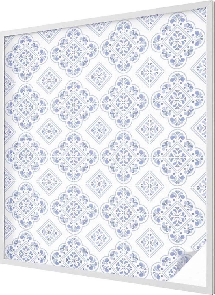 Buntglas Fensterfolie – 116x100 cm – Stained-Glass Design – blickdichte dekorative Sichtschutzfolie – selbstklebend, UV-Schutz – Geometri...