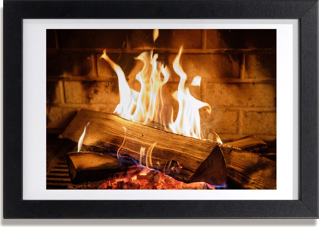 Bild 30x20 MDF-Rahmen, Wandkunst Holz im Kamin