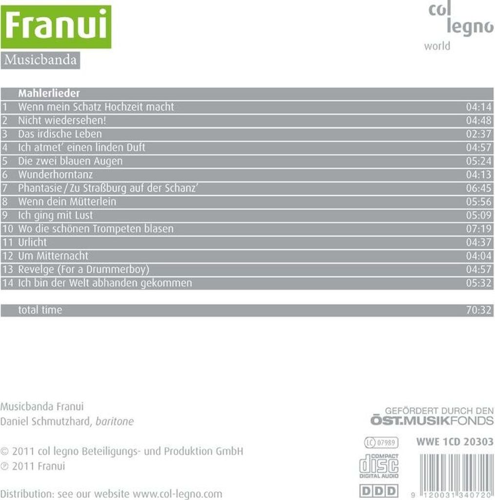 Franui/Schmutzhard, D: Mahlerlieder