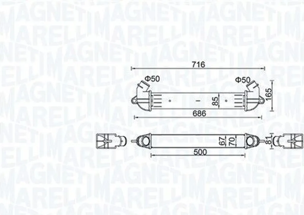 Intercooler LLK MAGNETI MARELLI à Haute Capacité pour FIAT Doblo 223