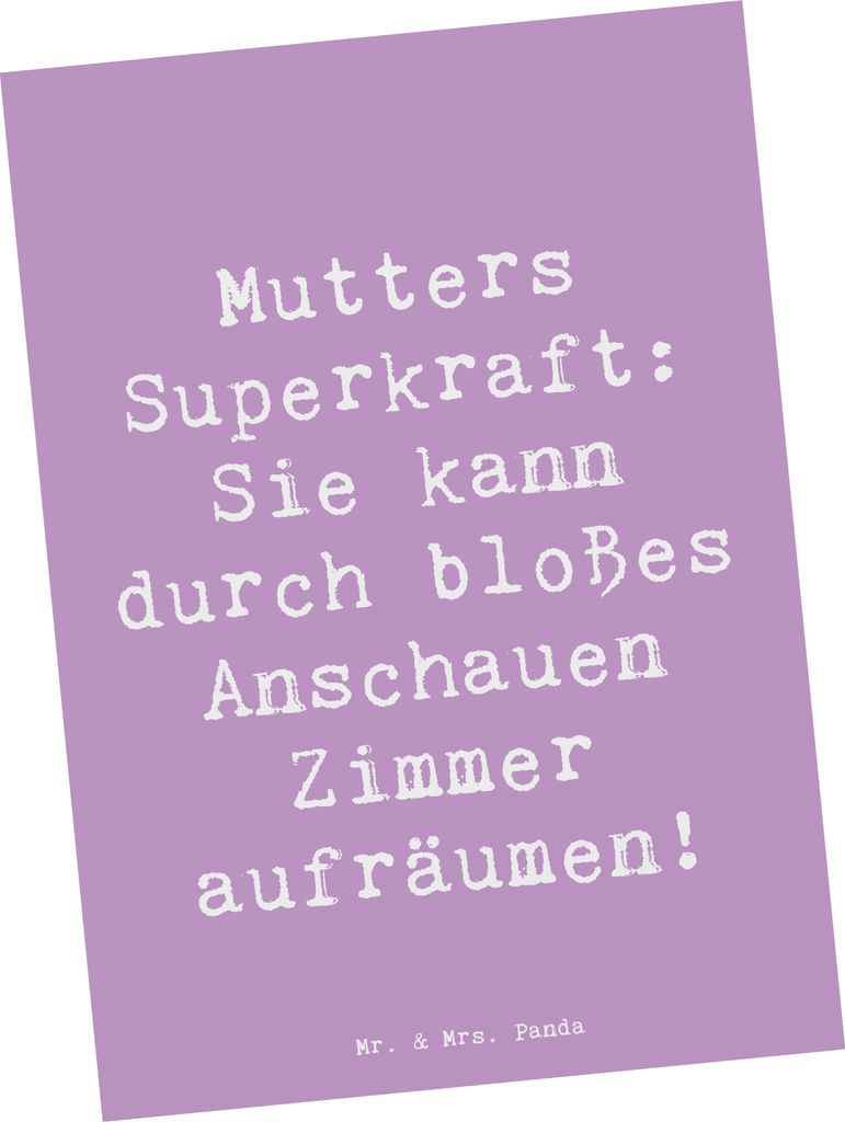 Mr. & Mrs. Panda Postkarte Spruch Mutters Magie - Lavendeltraum - Geschenk, Liebe, Mutter, Kunstkarten, Humor, Grußkarte, Lächeln, Postkarten, Fo...