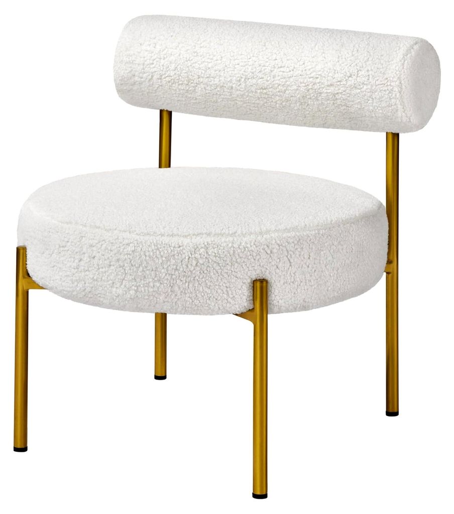 Loungesessel Ruhesessel aus Boucle-Gewebe mit Rückenlehne für das Esszimmer
