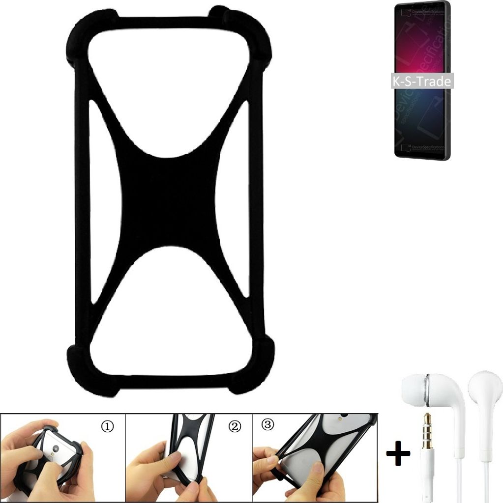 K-S-Trade Handy-Hülle + headphones kompatibel mit Sony Xperia 10 IV Schutz-Hülle Bumper Silikon Cover Case Silikoncase Silikonbumper TPU Softcase