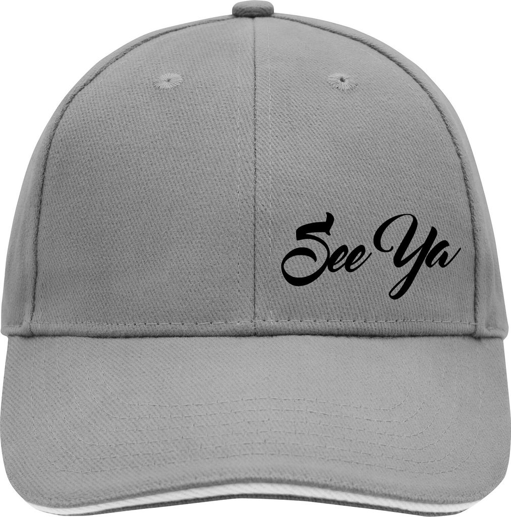 Huuraa Cappy Mütze See Ya Spruch Dark Grey/White Baumwolle 6-Panel Kappe Geschenkidee