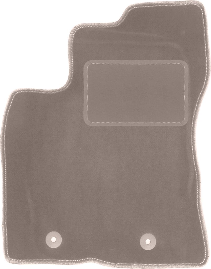 Fahrerfußmatte Velours beige passend für Toyota Avensis III T27 (2009-2013, Kombi, Limousine, Liftback) – mit Befestigungen – passgenau