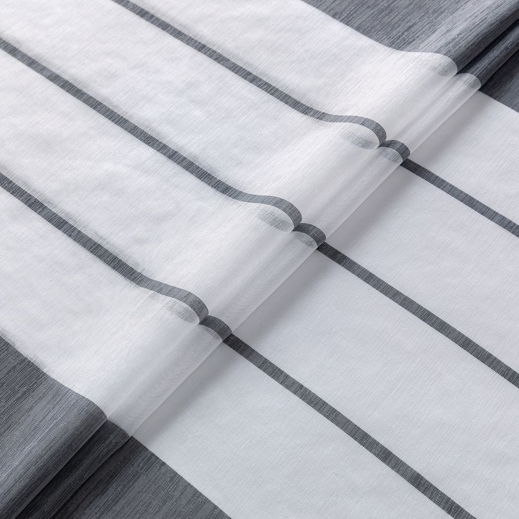 Set da 2 tende a righe semitrasparenti in voile con Immagine del prodotto 